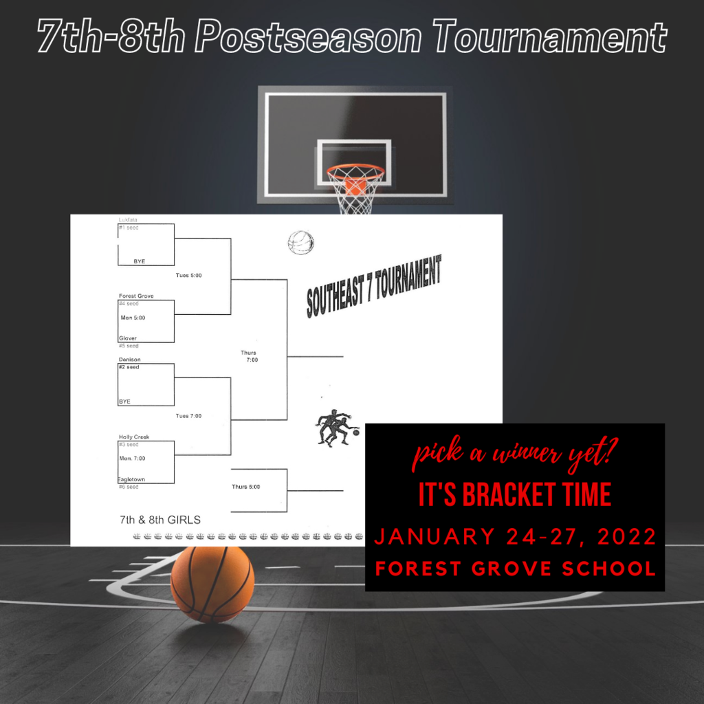 7-8 basketball postseason tournament bracket for girls